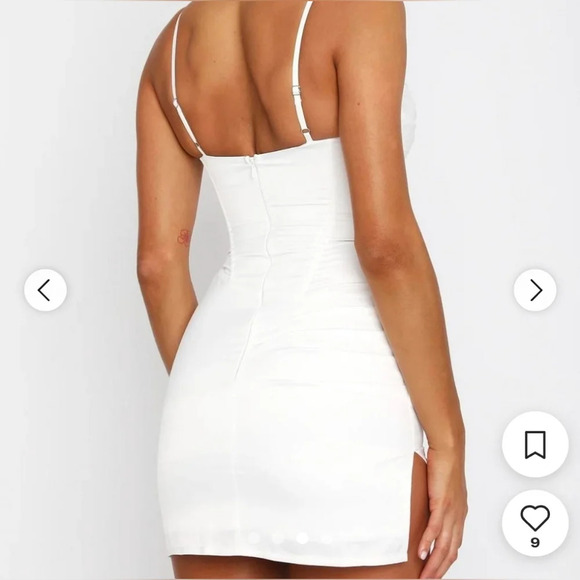 NWT White Fox Boutique Work It Mini Dress Size XS‎ Corset Side Ruched White - Picture 3 of 11